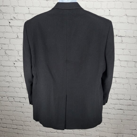 T. Harris Black Cashmere Silk Wool 2 Button Vented Notch Blazer Sport Coat 42R - Picture 2 of 14